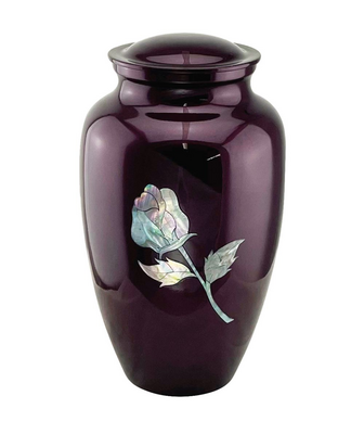 Burgundy with Mother of Pearl Rose Inlay