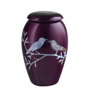 Purple with Mother of Pearl Song Birds Keepsake